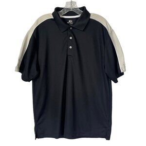 Top Flight Golf Polo Shirt Mens Large Black Short Sleeves